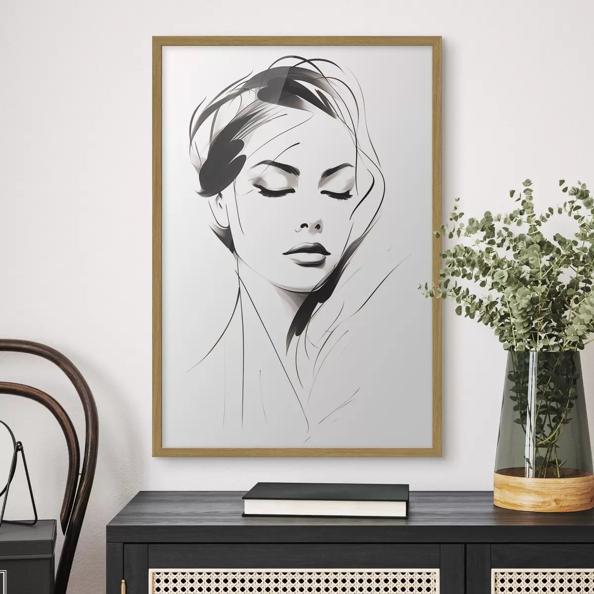 Poster Esquisse d'une femme abstraite f49024