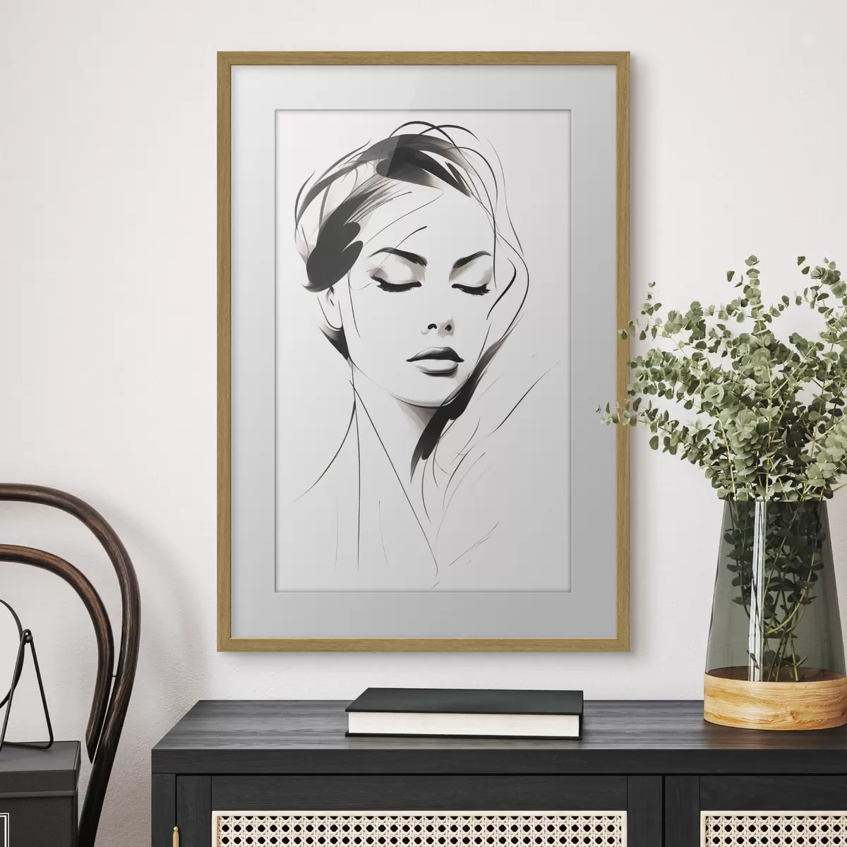 Poster Esquisse d'une femme abstraite f49024