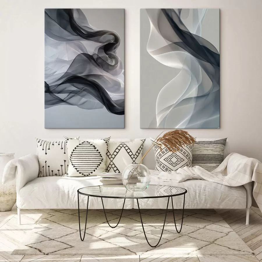 Tableau Vagues enfumées m30426