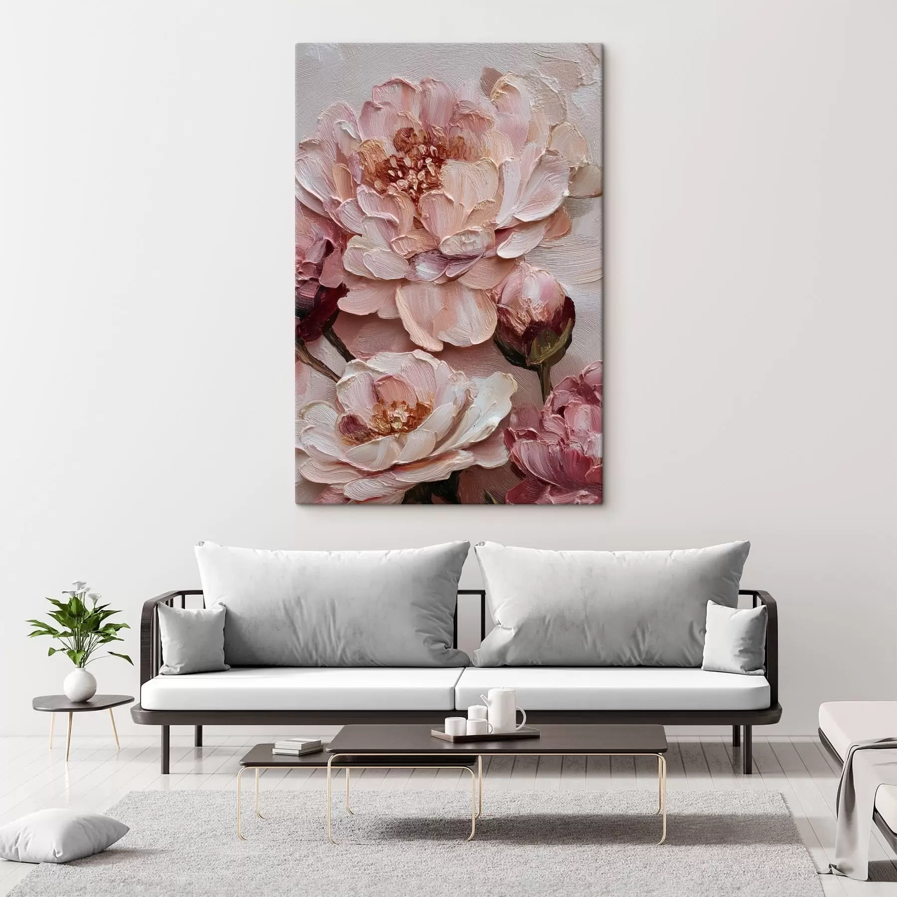 Tableau Composition florale à base de pivoines s49012