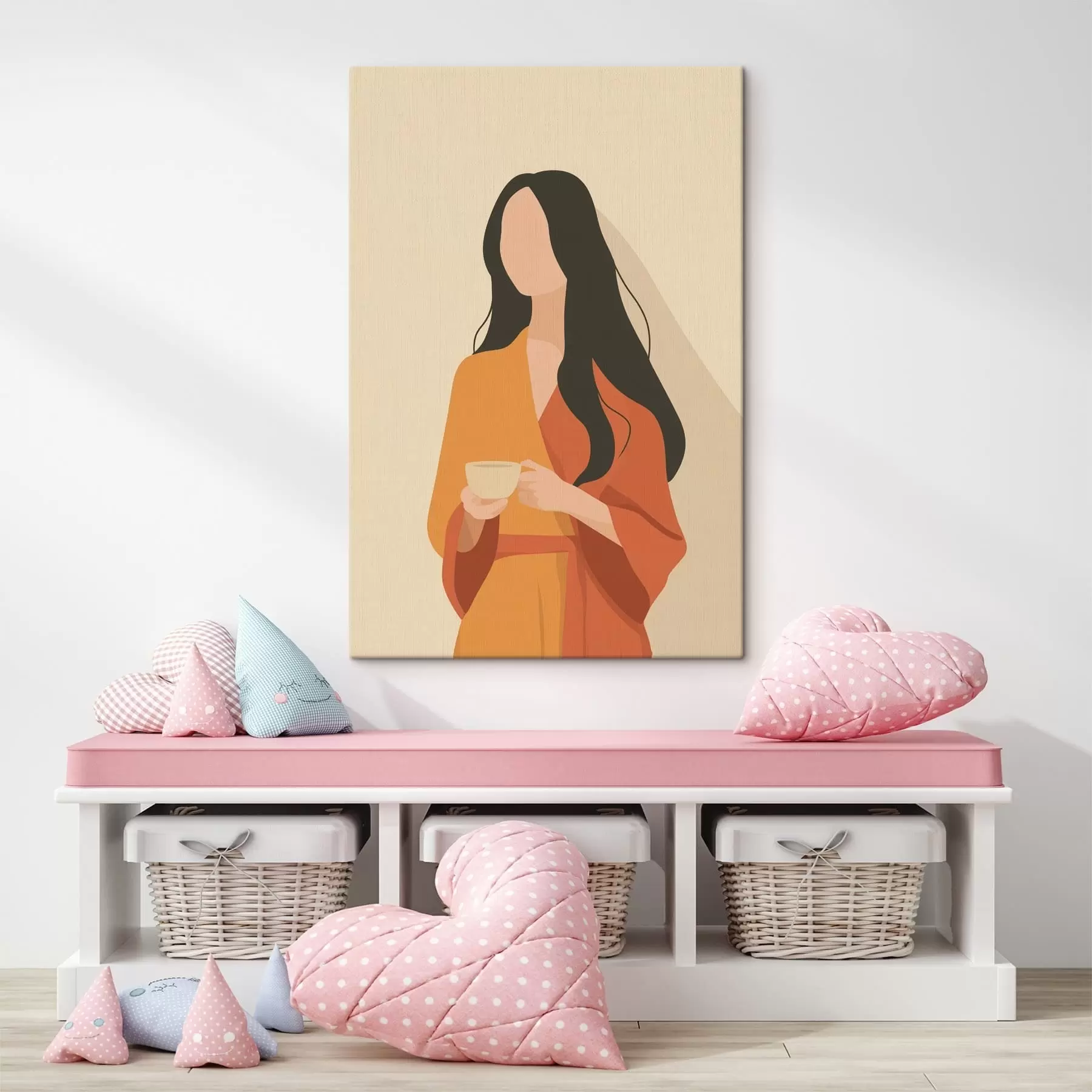Tableau Portrait minimaliste d'une femme s49020