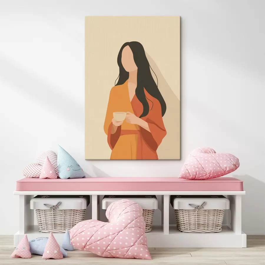 Tableau Portrait minimaliste d'une femme s49020