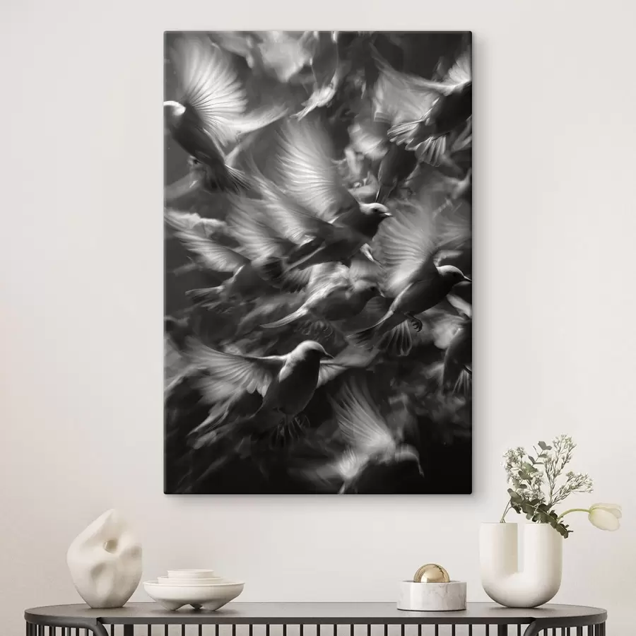 Tableau Flou de mouvement des oiseaux s49023