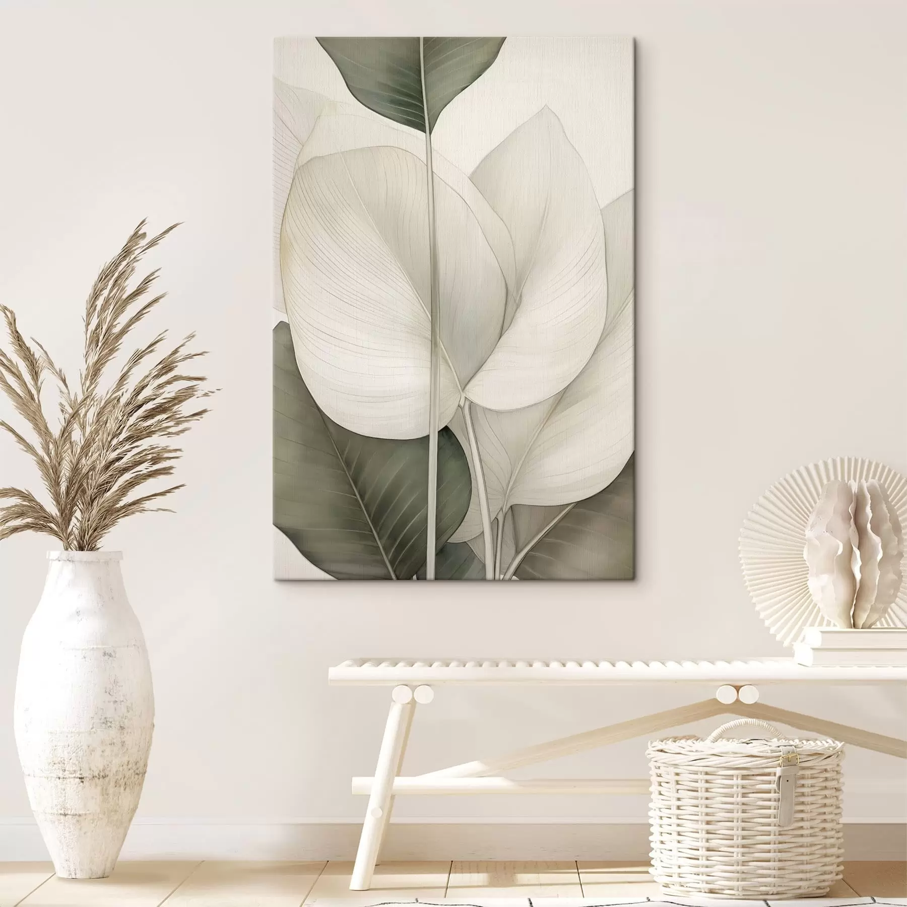 Tableau Gros plan sur des feuilles de plantes s49027