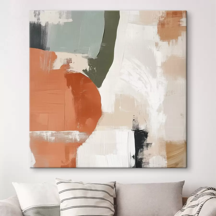 Tableau Une combinaison de formes géométriques et de lignes libres dans un style abstrait contemporain s48868