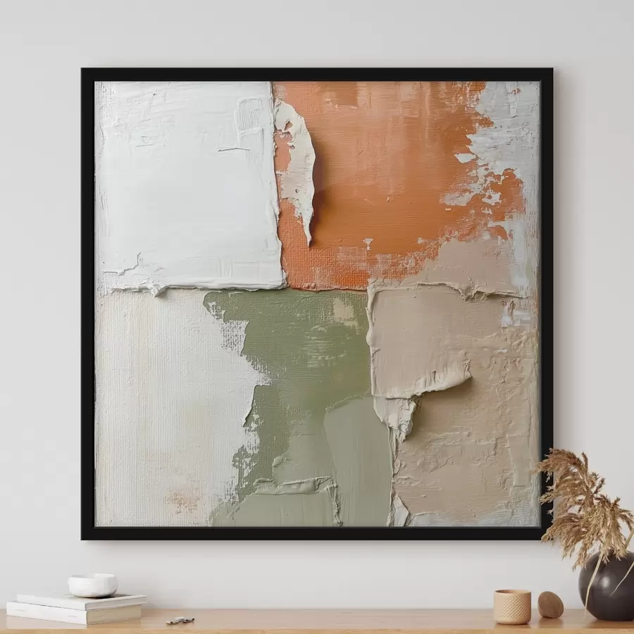 Papier peint Une combinaison de nuances d'orange et d'olive dans un style pictural contemporain f48867