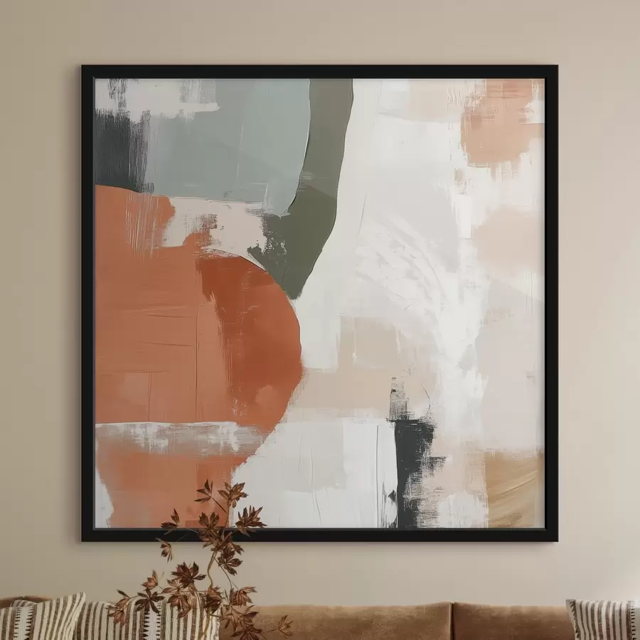 Papier peint Une combinaison de formes géométriques et de lignes libres dans un style abstrait contemporain f48868