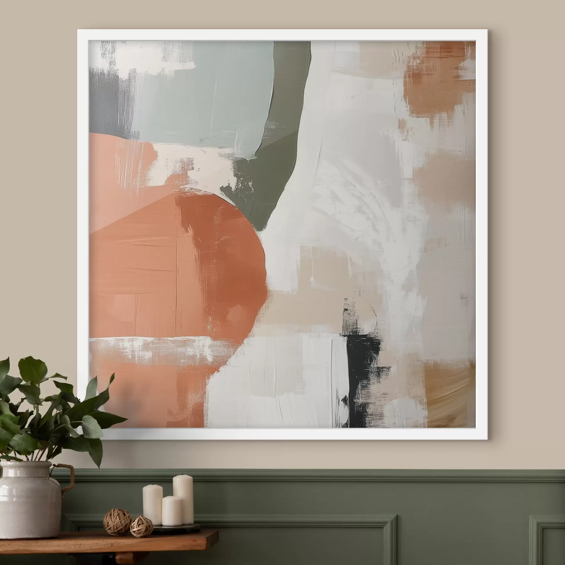 Papier peint Une combinaison de formes géométriques et de lignes libres dans un style abstrait contemporain f48868
