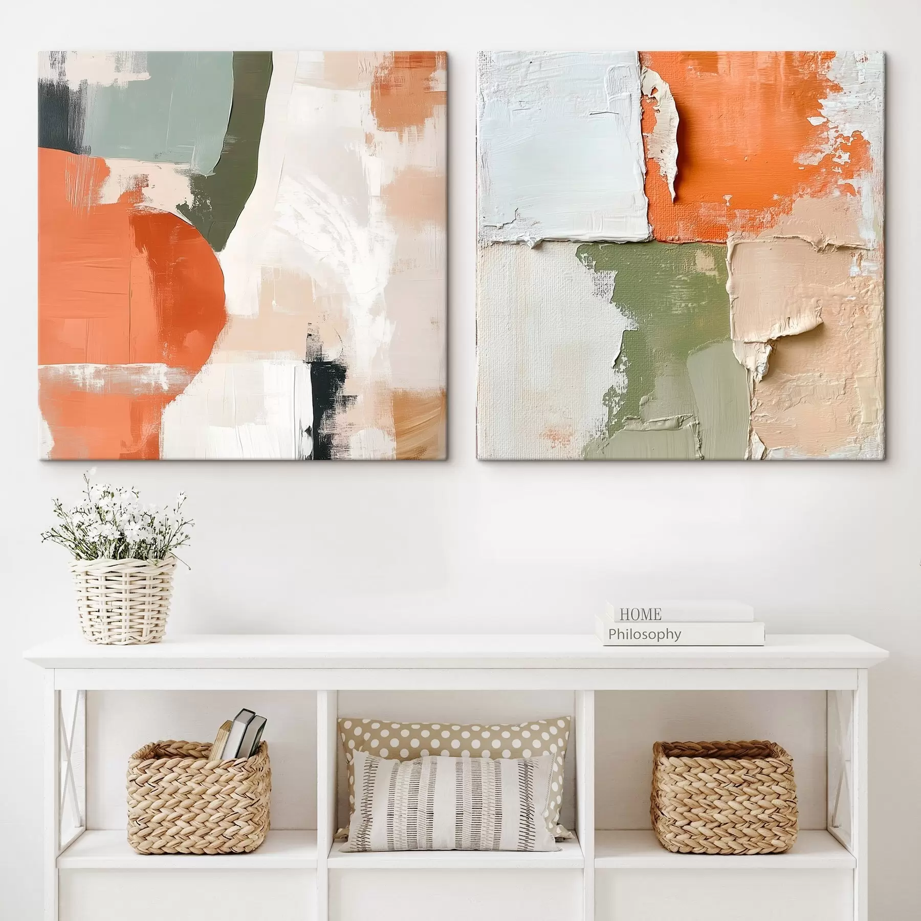 Tableau Abstraction réalisée à l'aide de couches de peinture et de blocs de couleurs contrastées m30360