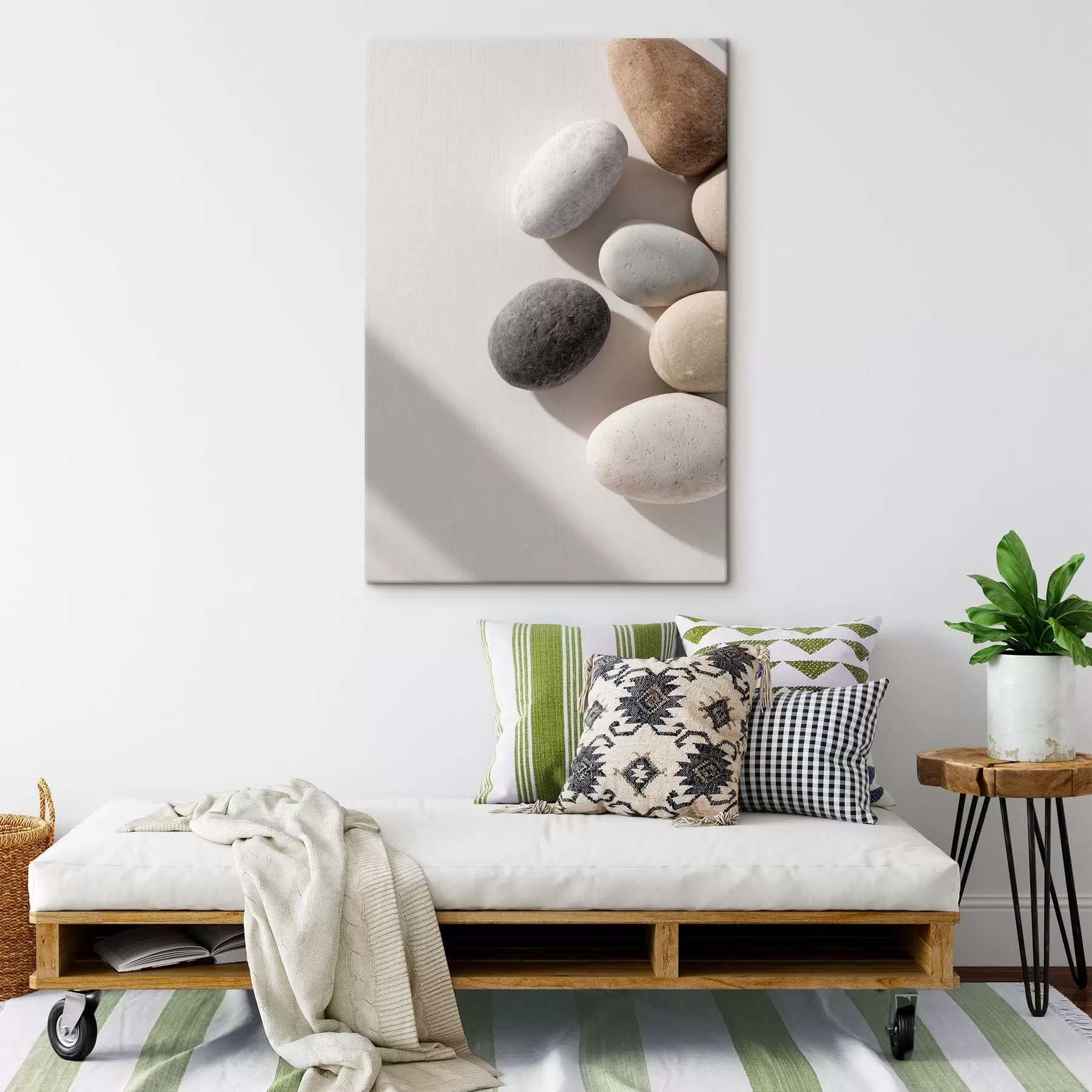 Tableau Équilibre minimaliste avec des pierres s49041