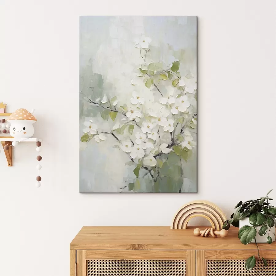 Tableau Fleurs abstraites imitation de peinture s49048