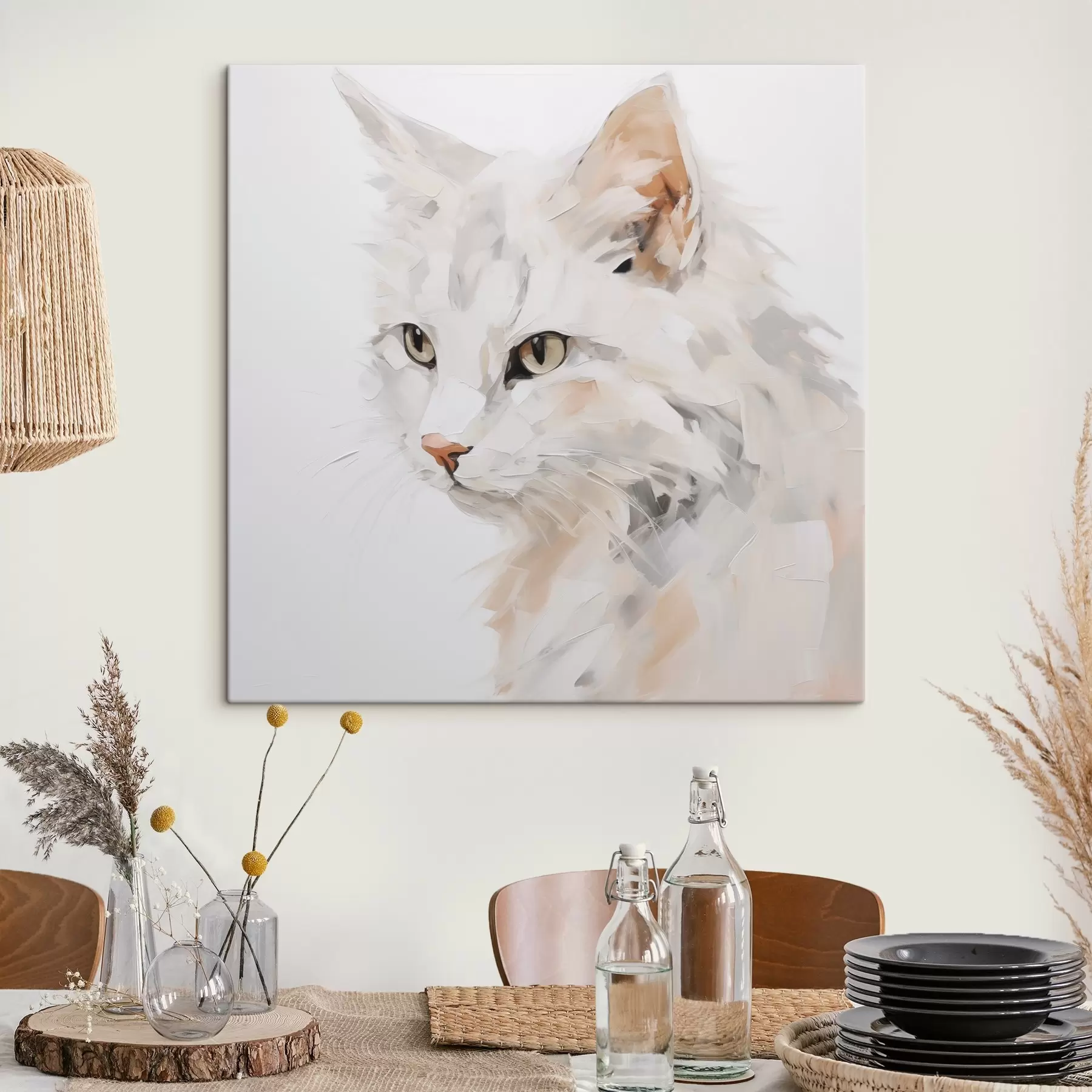 Tableau Peinture imitant un chat s49060