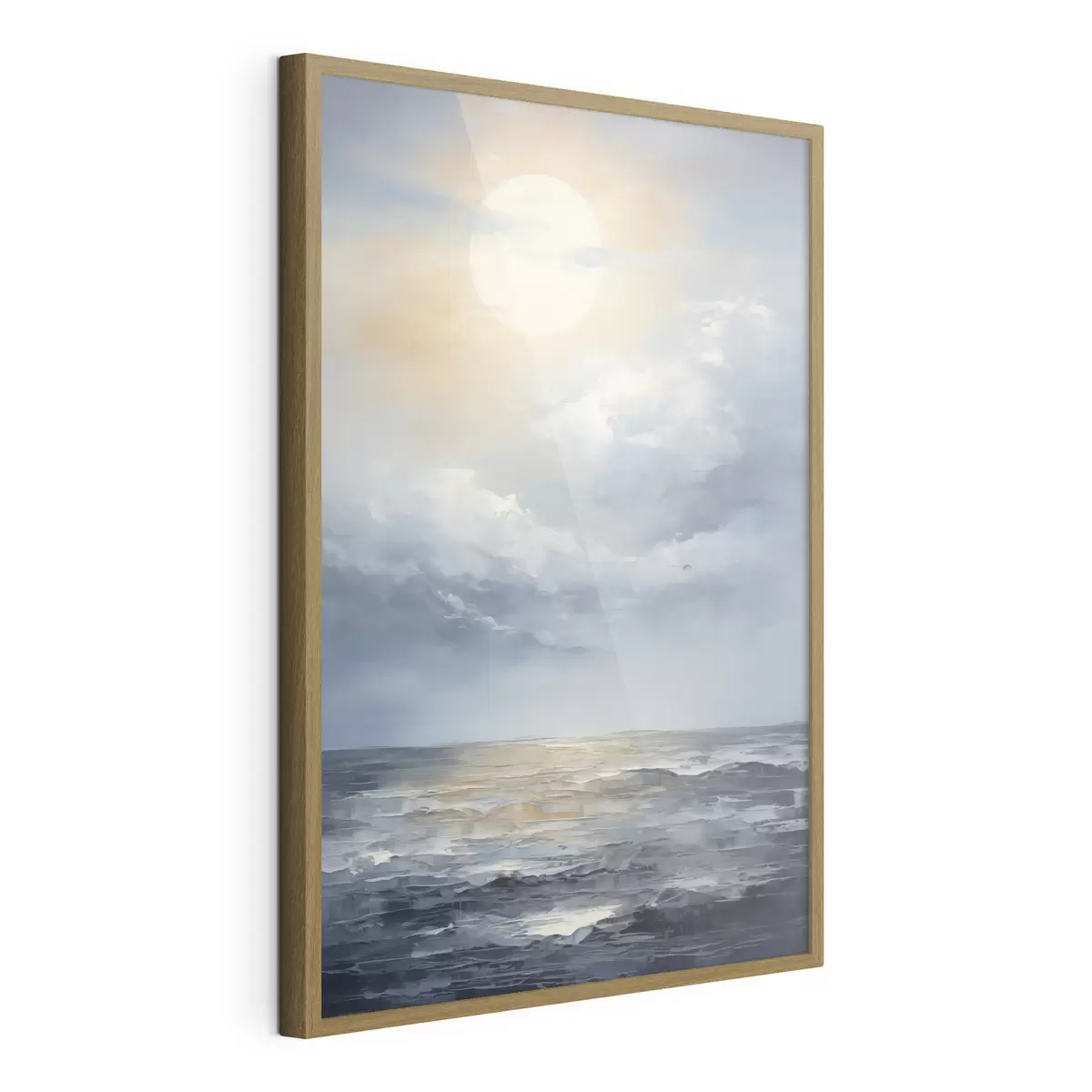Poster La lune dans les nuages au-dessus de la mer f49050