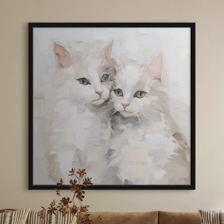 Papier peint Peinture imitation chats f49059