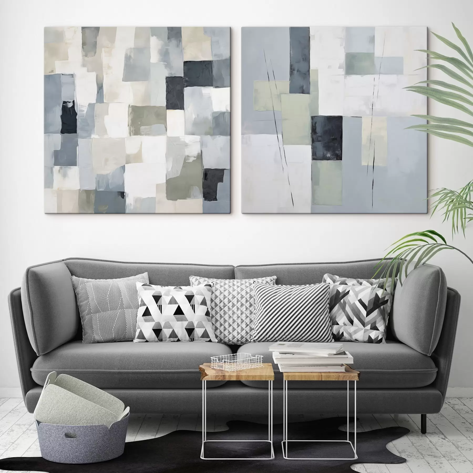 Tableau Composition abstraite imitant la peinture m30439
