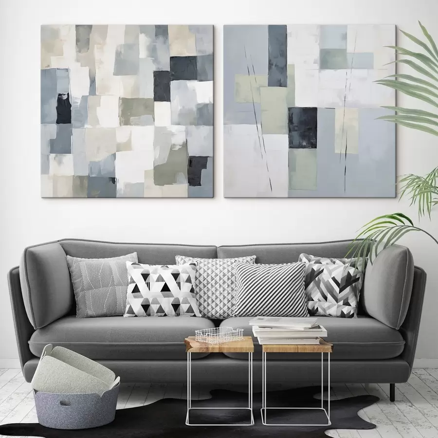 Tableau Composition abstraite imitant la peinture m30439