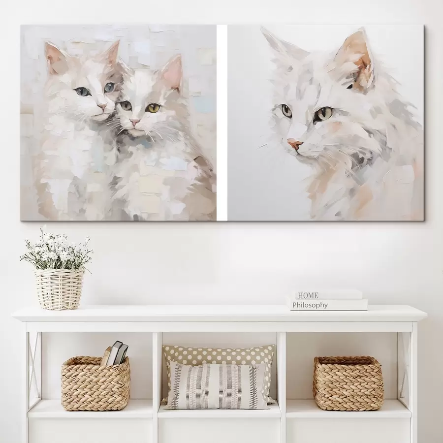 Papier peint Peinture imitation chats m30443