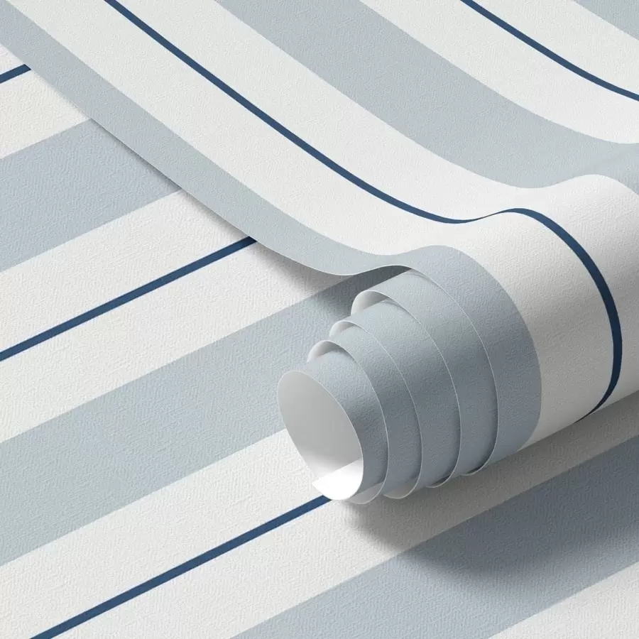 Papier peint Des rayures bleu clair entrecoupées de fines lignes foncées a01183