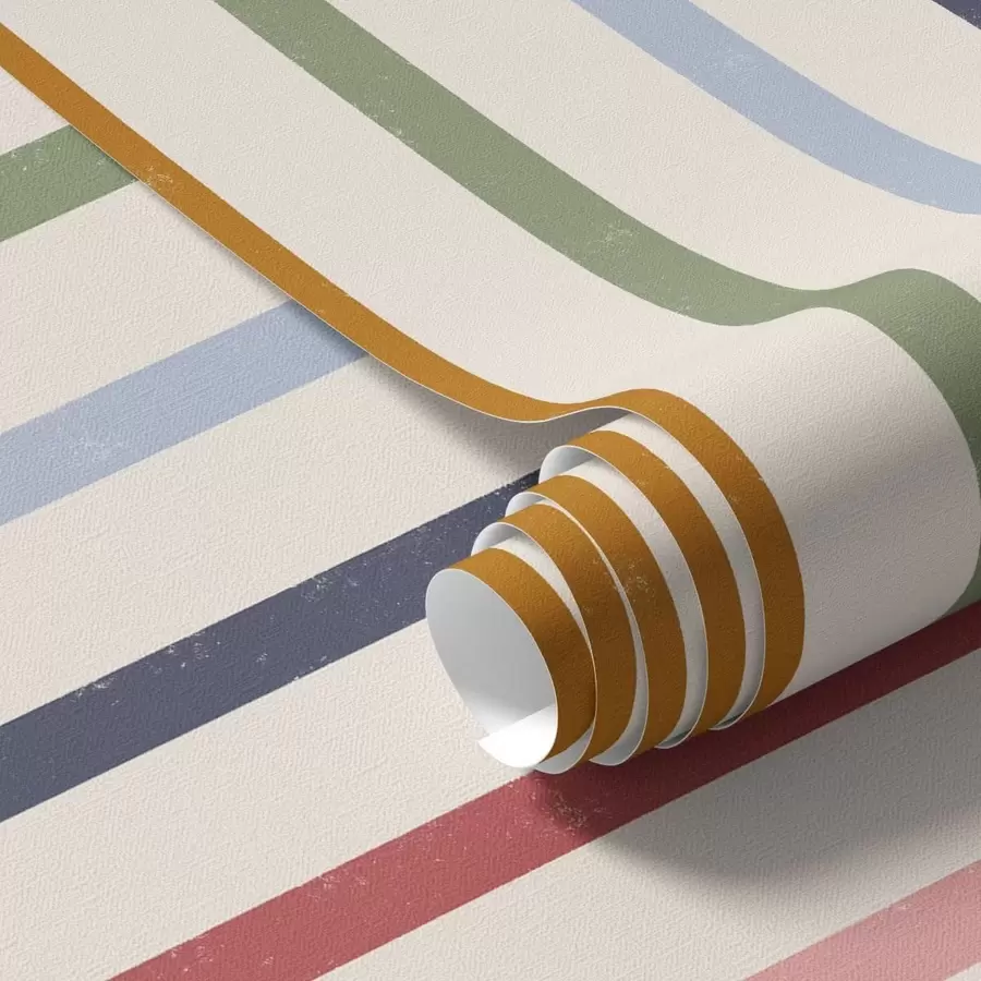 Papier peint Des rayures multicolores vives sur un fond clair a01184