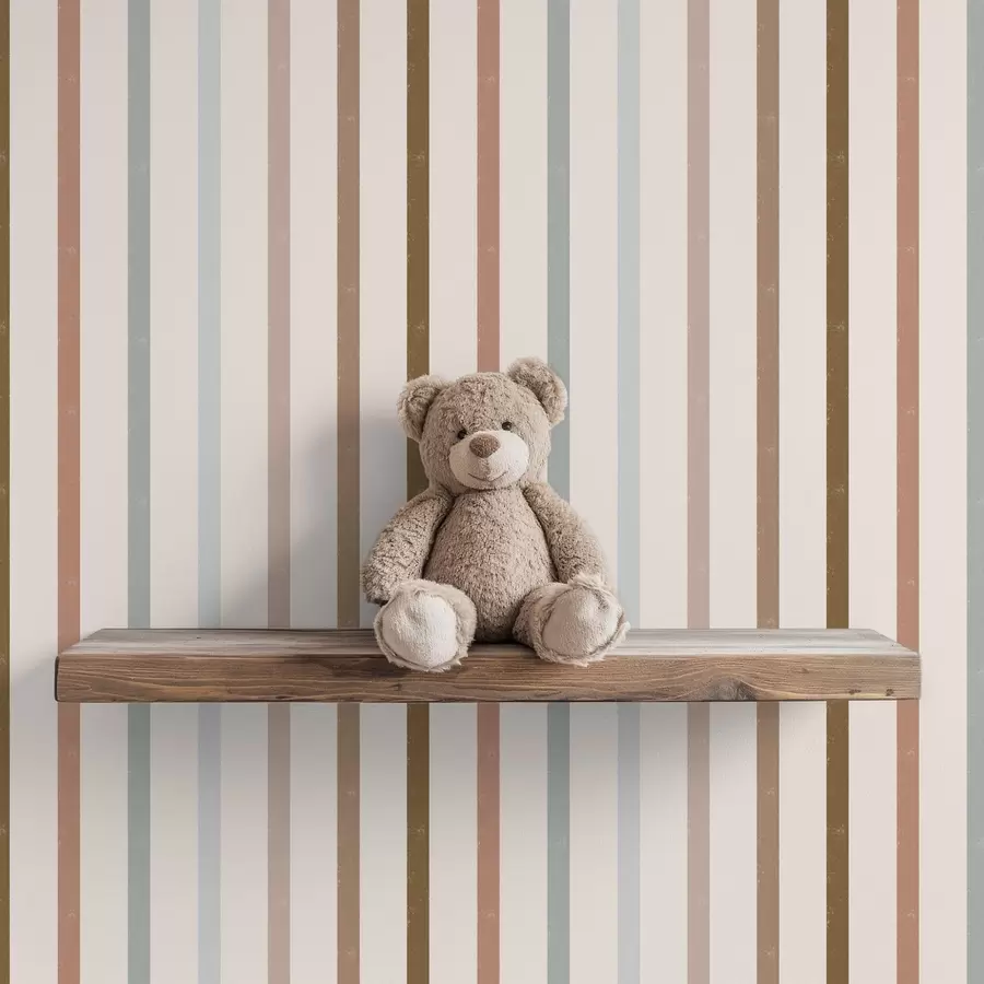 Papier peint Rayures multicolores verticales avec une texture légère a01184v3