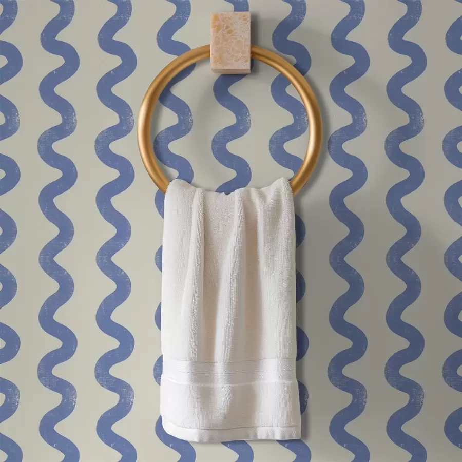Papier peint Motif bleu ondulé sur fond clair a01187v2