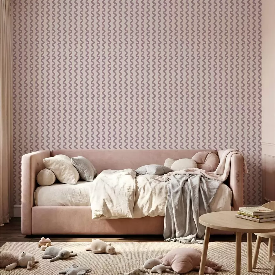 Papier peint Motif ondulé lilas sur fond clair a01187v4