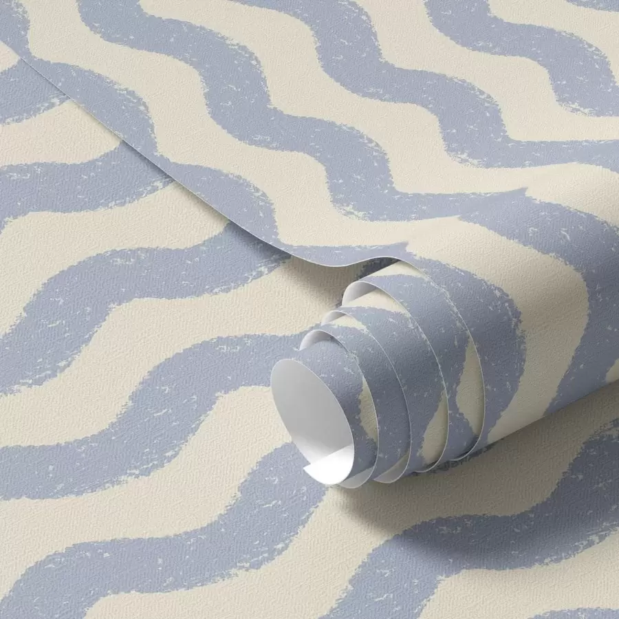 Papier peint Motif ondulé bleu clair sur fond clair a01188