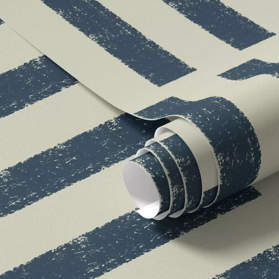 Papier peint Des rayures verticales bleu canard foncé sur fond clair a01189