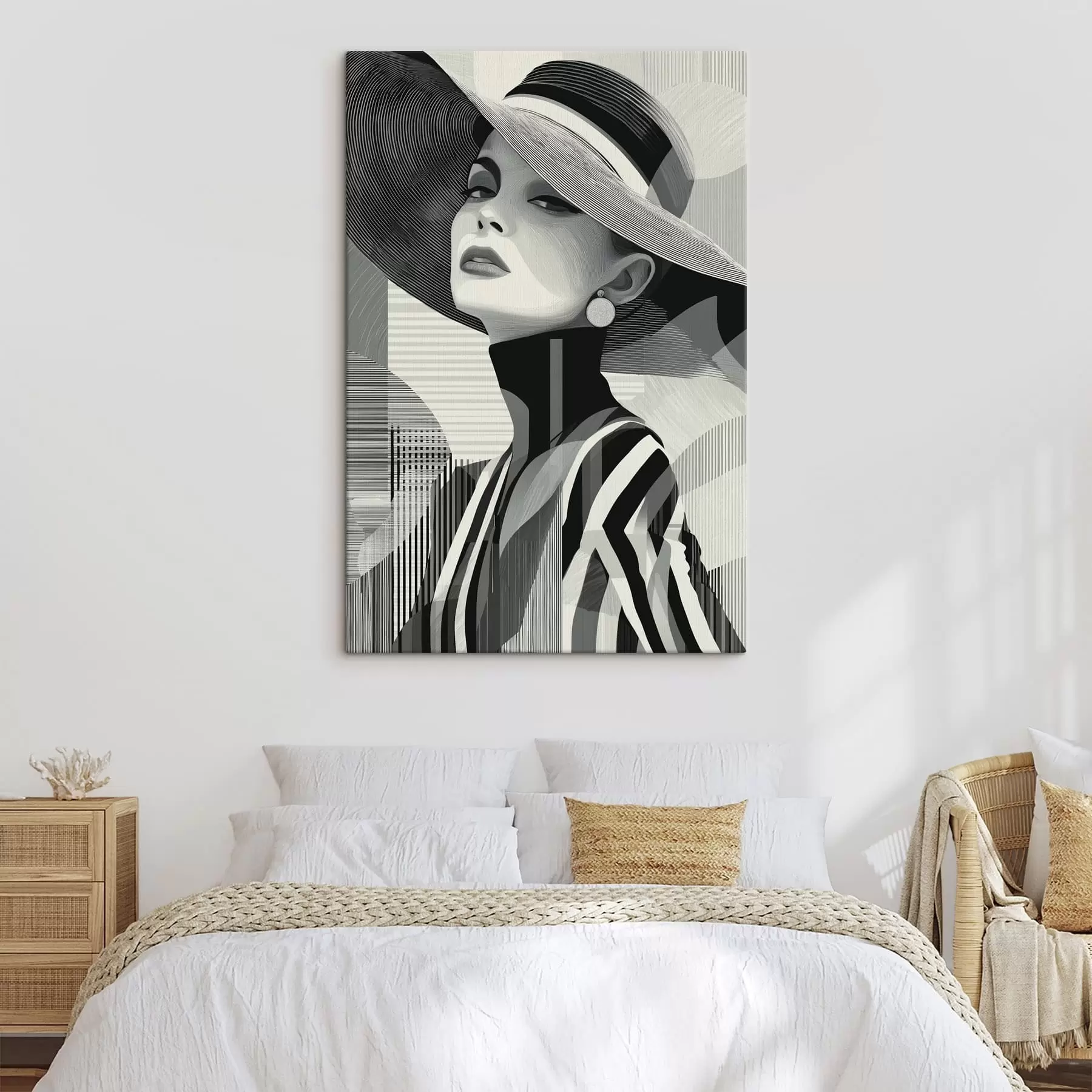 Tableau Fille au chapeau s49089
