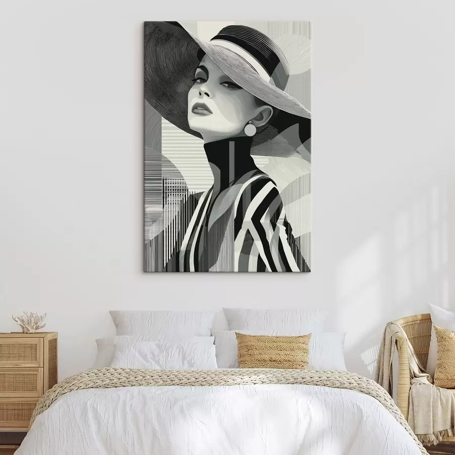 Tableau Fille au chapeau s49089