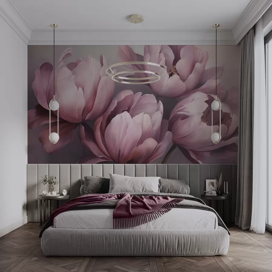 Papier peint Peinture abstraite représentant des tulipes w05593