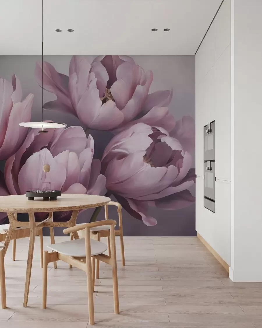 Papier peint Peinture abstraite représentant des tulipes w05593