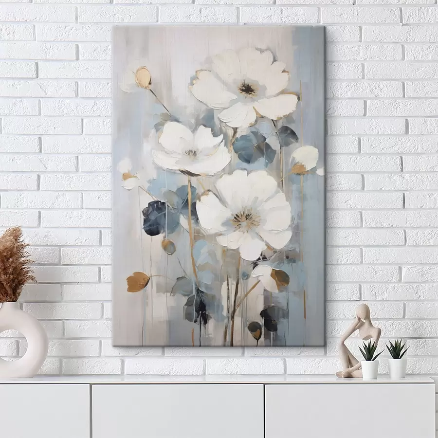 Tableau Fleurs abstraites imitation de peinture s49074