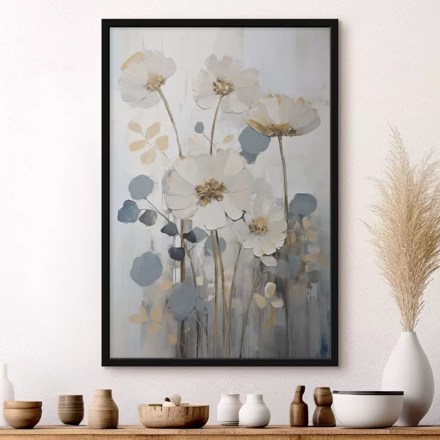 Papier peint Fleurs abstraites imitation de peinture f49073
