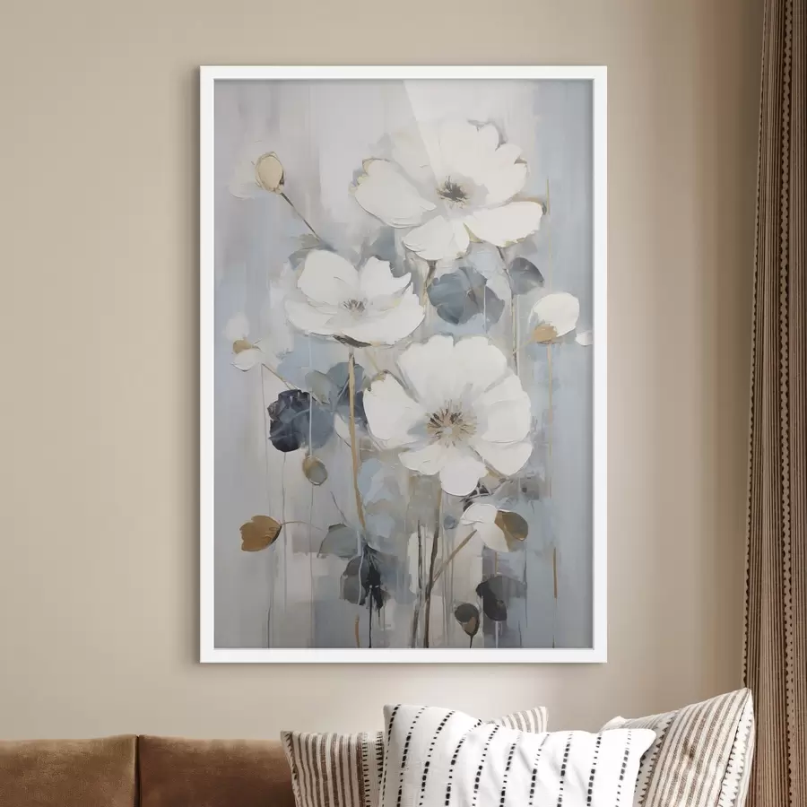 Papier peint Fleurs abstraites imitation de peinture f49074