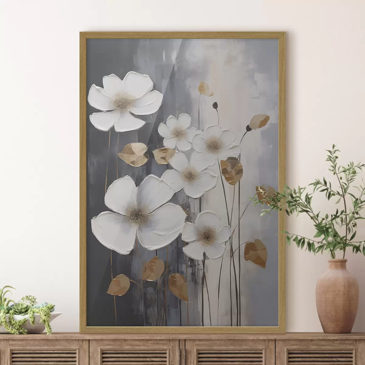 Poster Abstraction florale inspirée de la peinture f49078