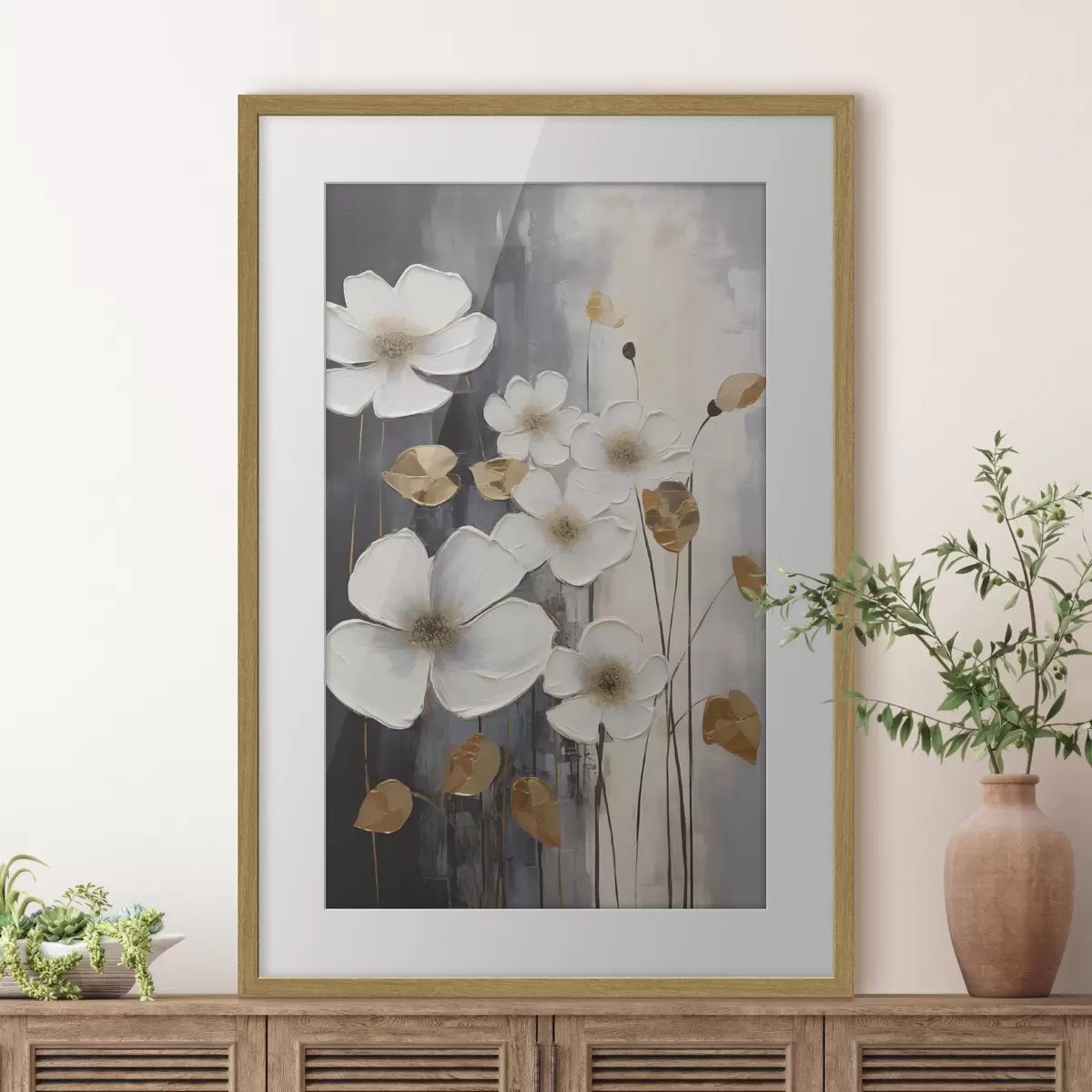 Poster Abstraction florale inspirée de la peinture f49078