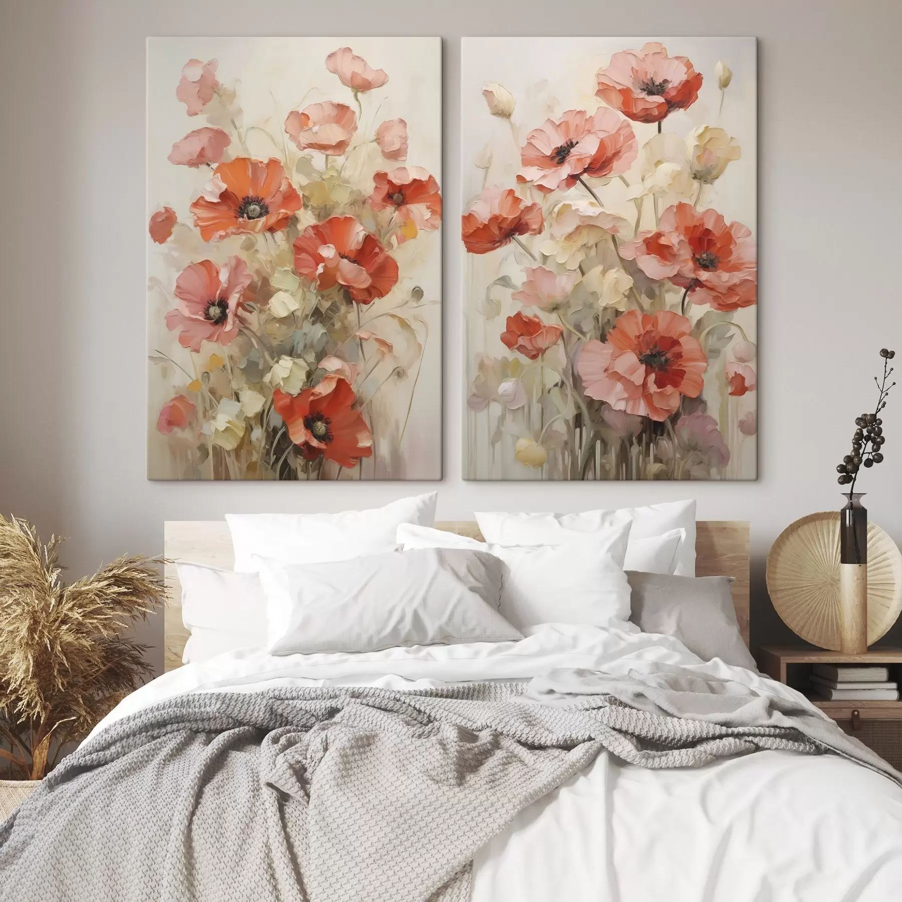 Tableau Peinture imitation coquelicots m30446