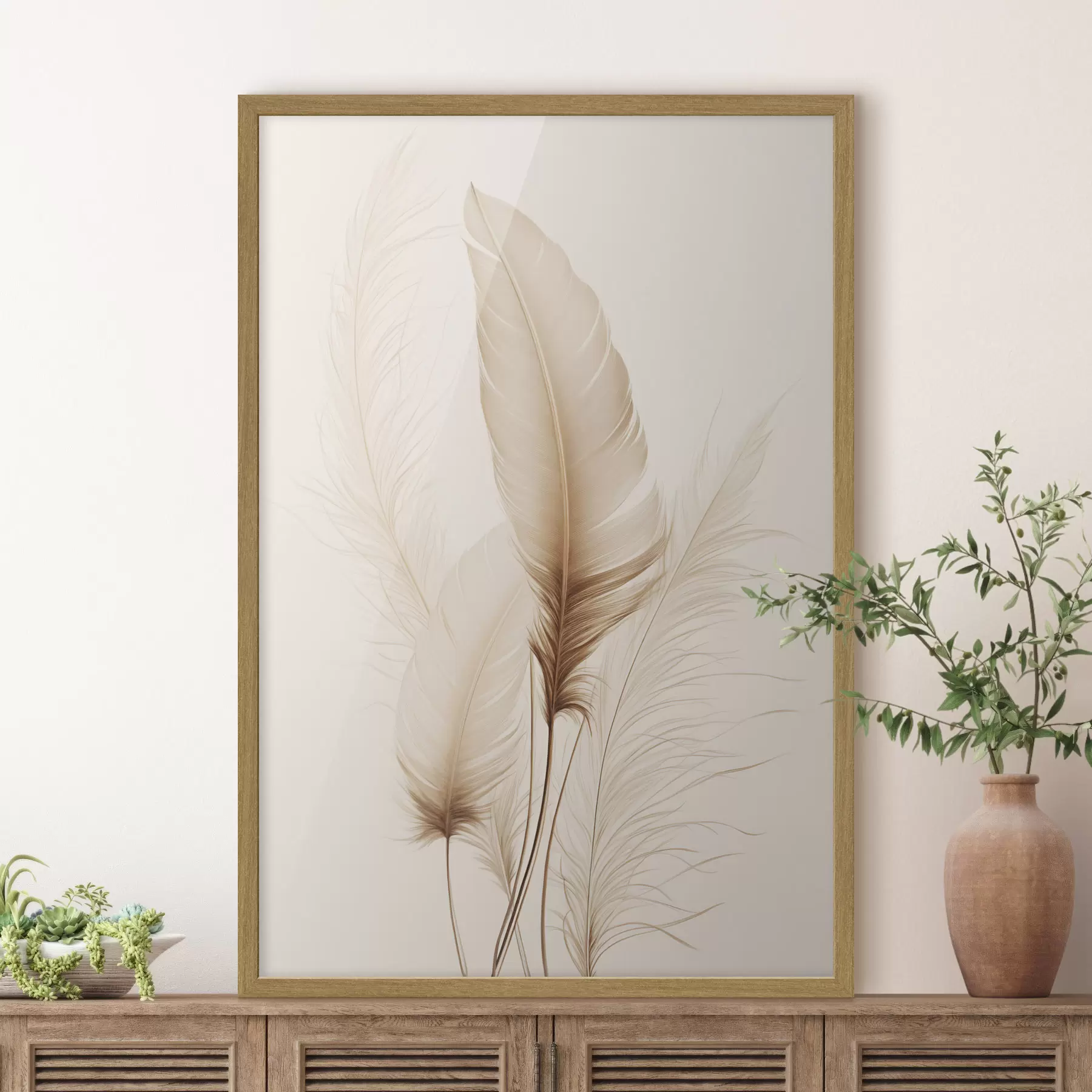 Papier peint Plumes et rythme f49158