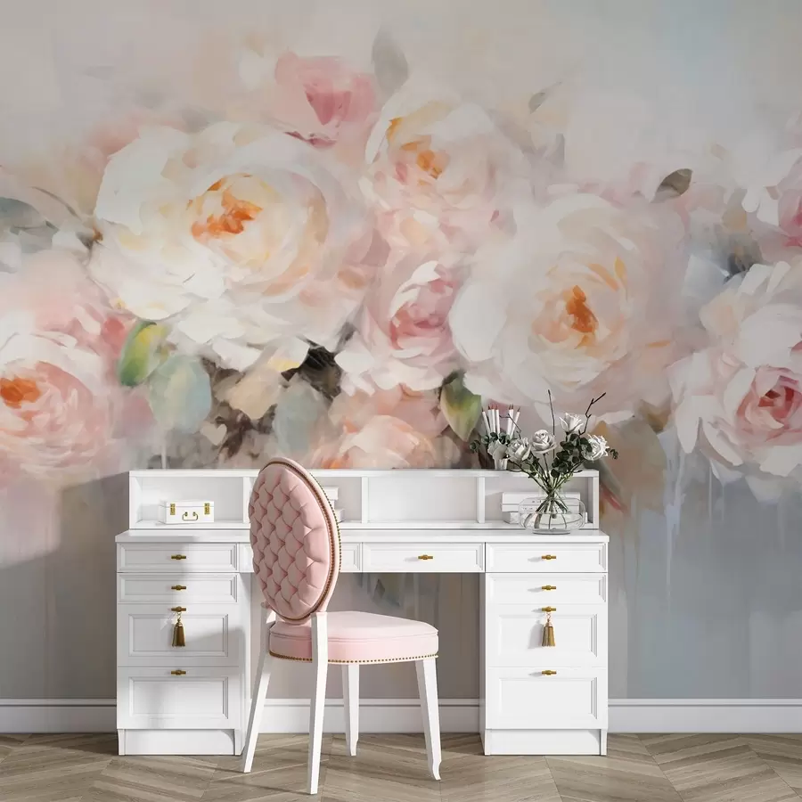 Papier peint Fleurs classiques, roses w05614