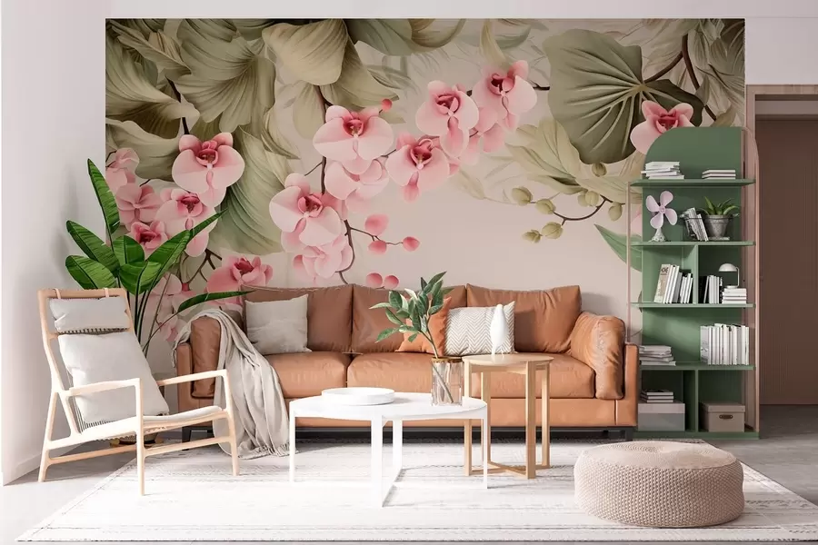 Papier peint Orchidées, plantes suspendues w05619
