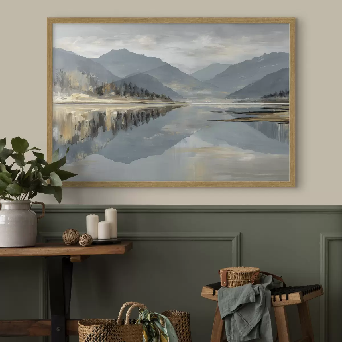Poster Lac de montagne aux douces nuances de bleu f49187