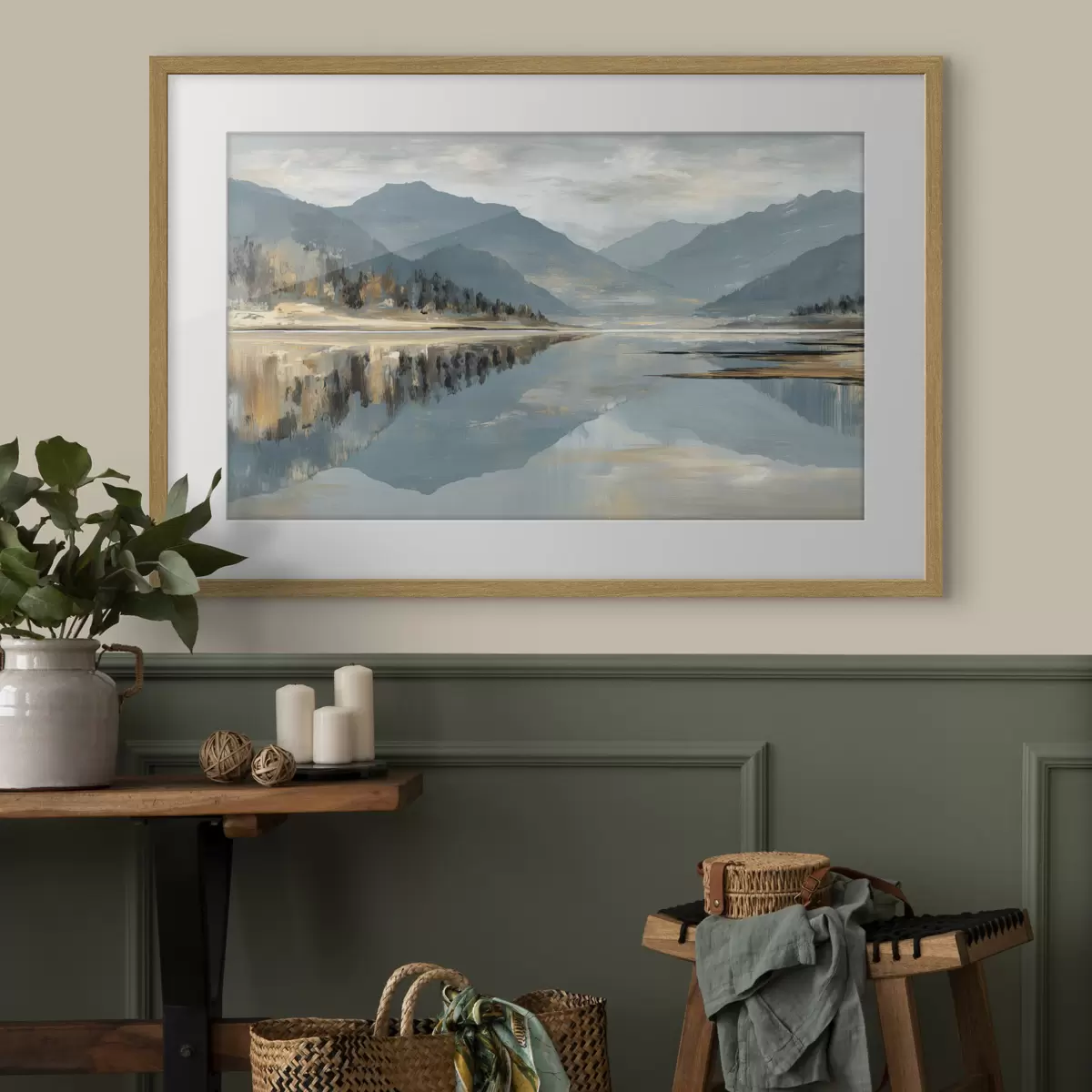 Poster Lac de montagne aux douces nuances de bleu f49187