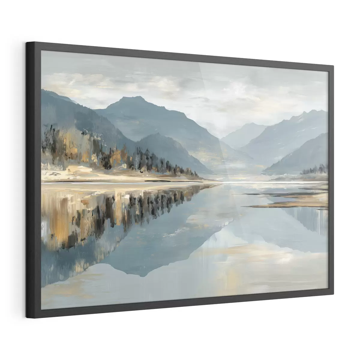 Poster Lac de montagne aux douces nuances de bleu f49187