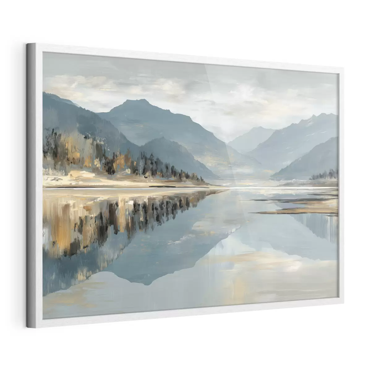 Poster Lac de montagne aux douces nuances de bleu f49187