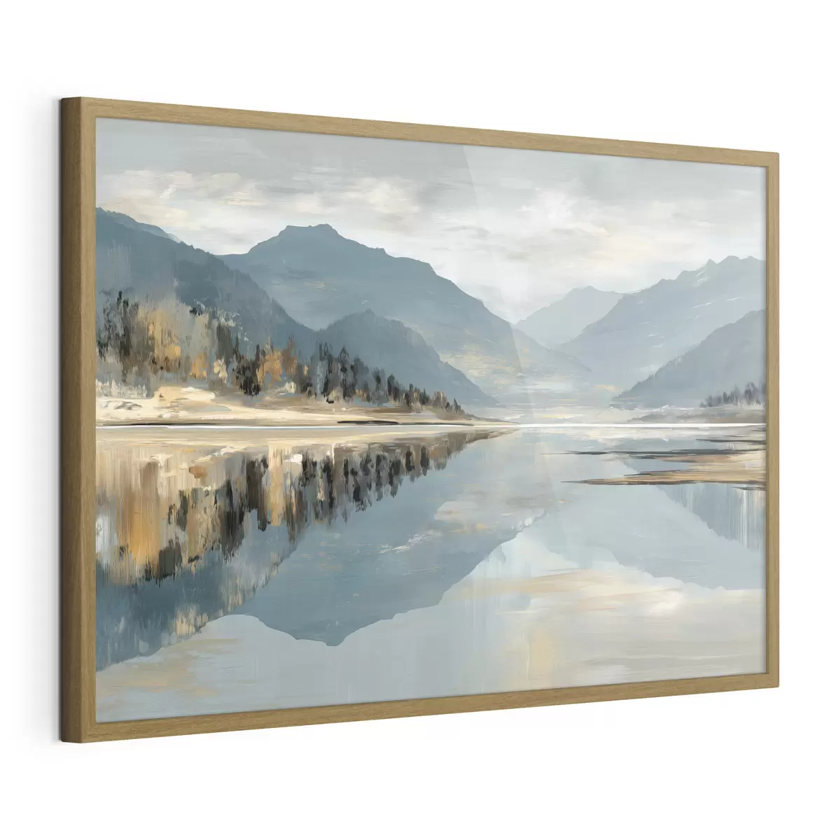Poster Lac de montagne aux douces nuances de bleu f49187
