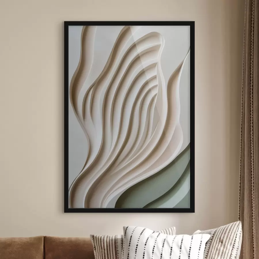 Papier peint Des lignes fluides en relief dans des tons clairs f49194