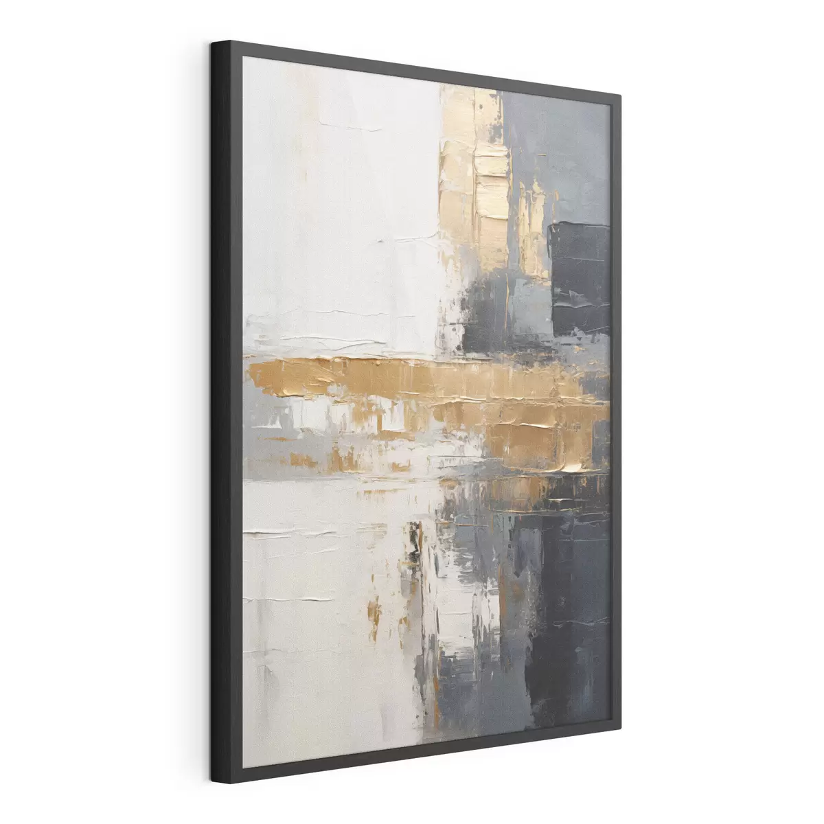 Poster Abstraction texturée avec des blocs sombres f49195