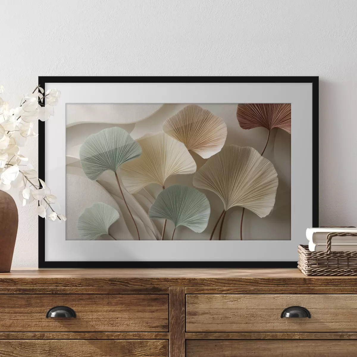 Poster Ginkgo aux tons feutrés f49207