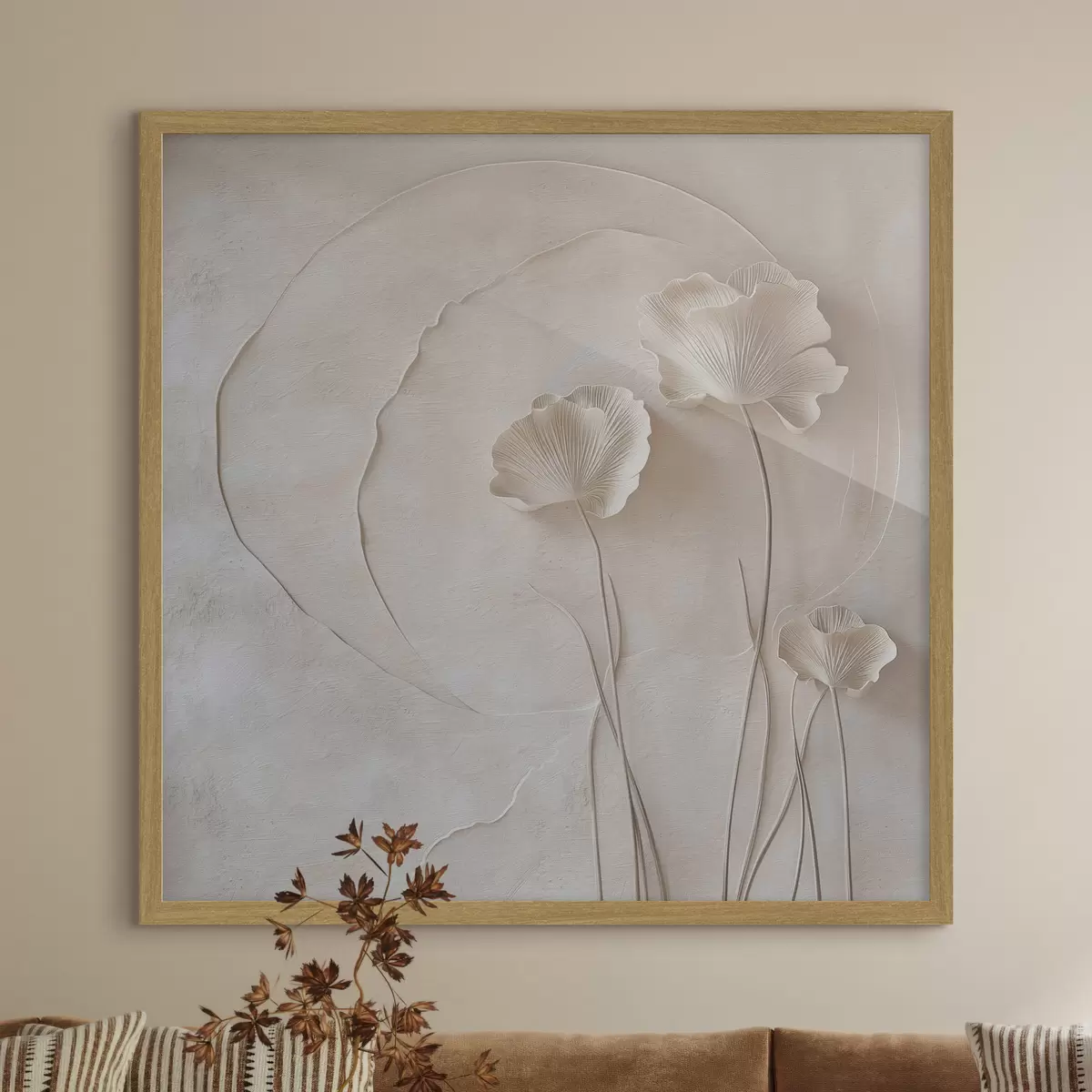 Poster Quelques fleurs sur un fond aux textures légères f49211